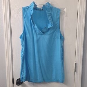 Crown & Ivy Light Blue Ruffled Blouse